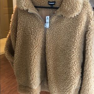 Express faux fur coat